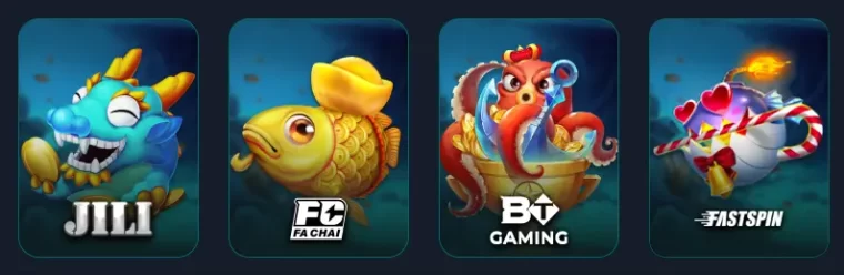 PHVC fishing games interface with colorful marine themes and rewarding action gameplay